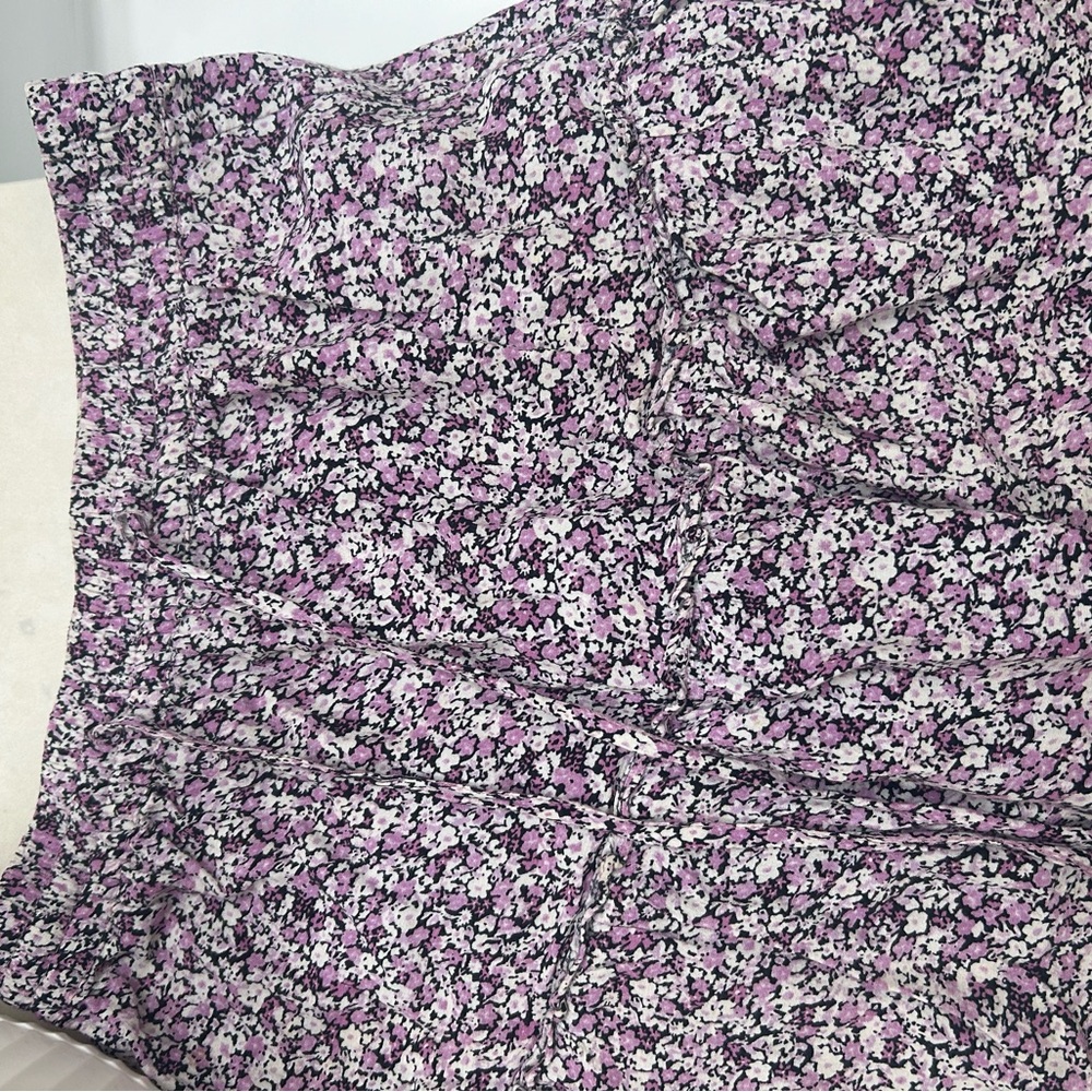 Floral Print Skirt in Pink and White